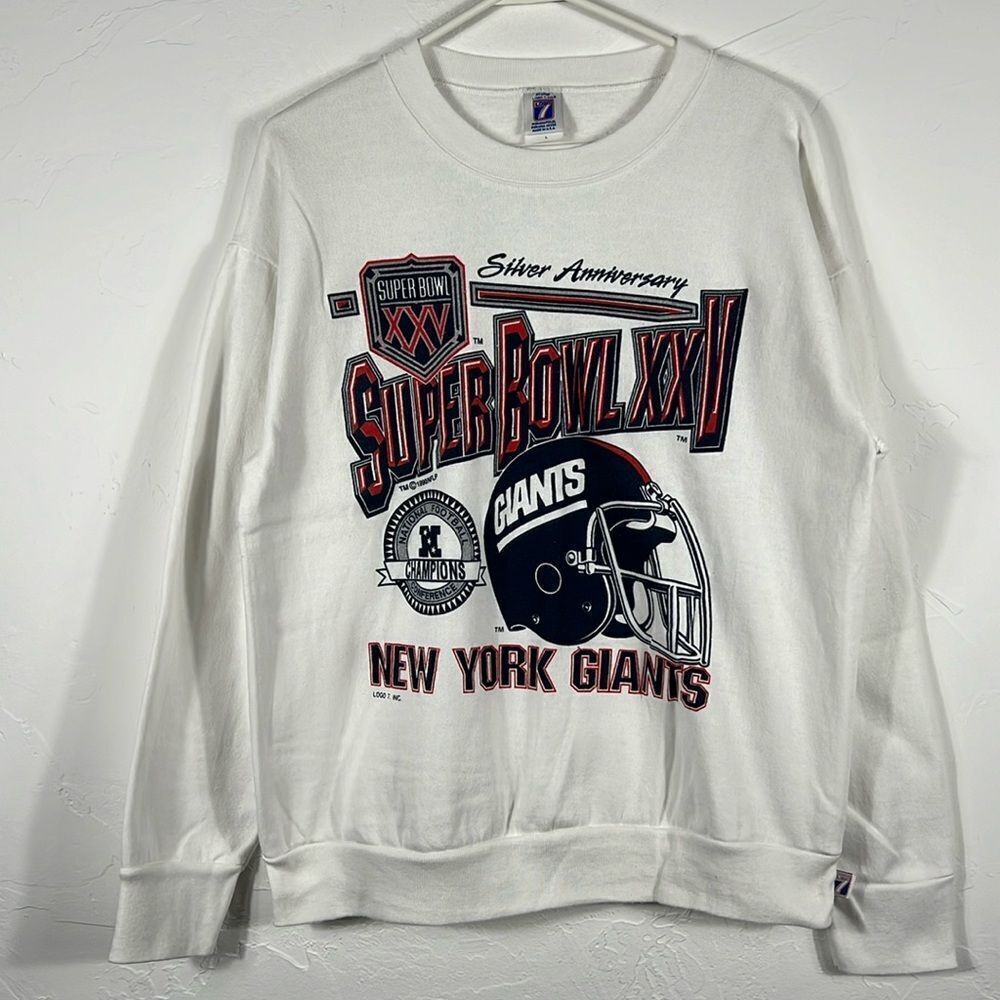 🏈 True Vintage NEW YORK GIANTS NFL SUPER BOWL XXV Crewneck Sweatshirt - PERFECT